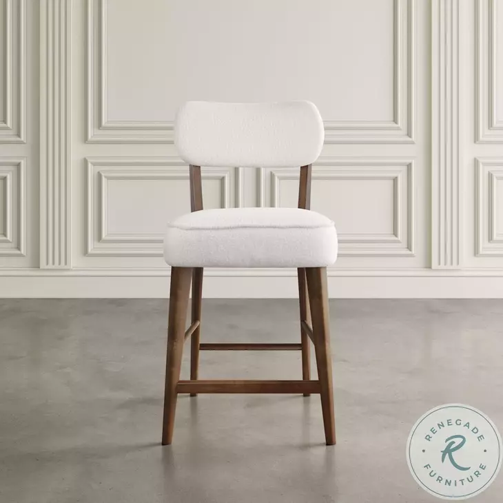 Wes Walnut Upholstery Counter Height Stool Set Of 2