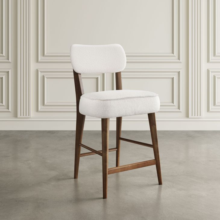 Nash Walnut and White Upholstered 5 Piece Counter Height Dining Set