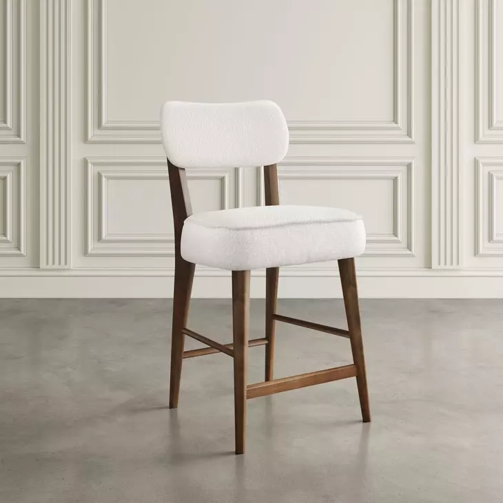 Nash Walnut and White Upholstered 5 Piece Counter Height Dining Set