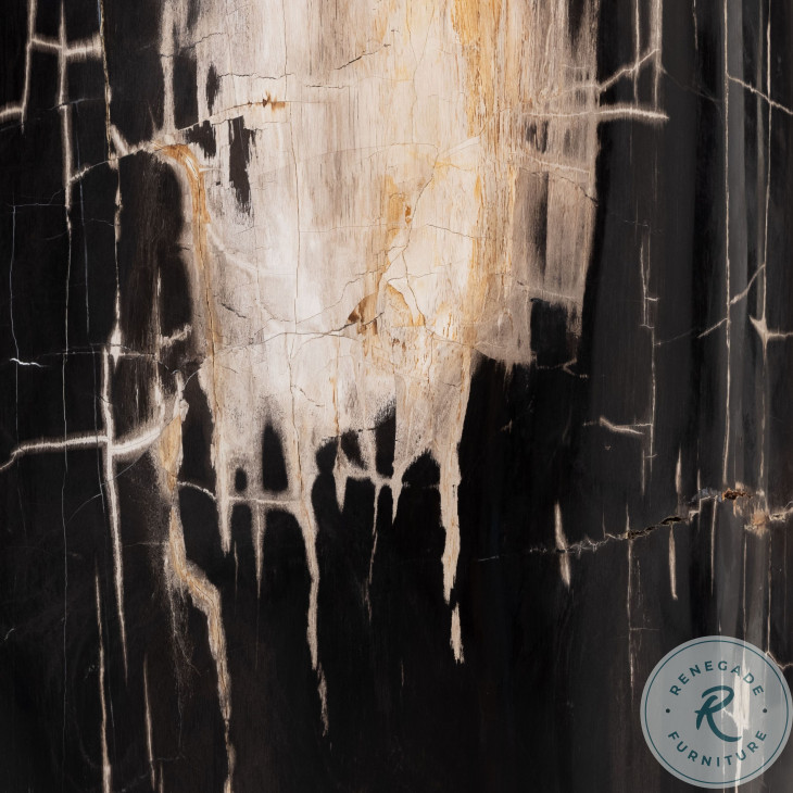 Kos Dark Petrified Wood End Table from Four Hands Coleman Furniture