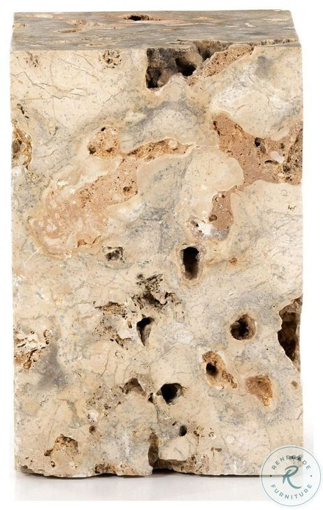 Faydon Romano Fosse Travertine End Table