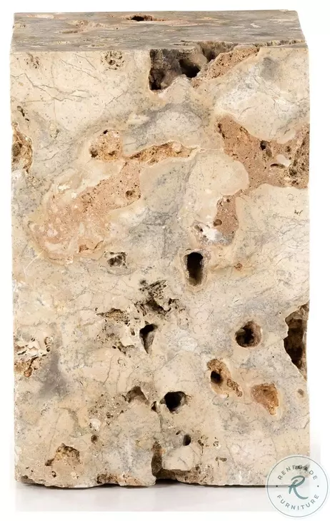 Faydon Romano Fosse Travertine End Table