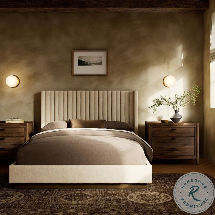 Montgomery Thames Cream Performance Fabric Upholstered Bedroom Set