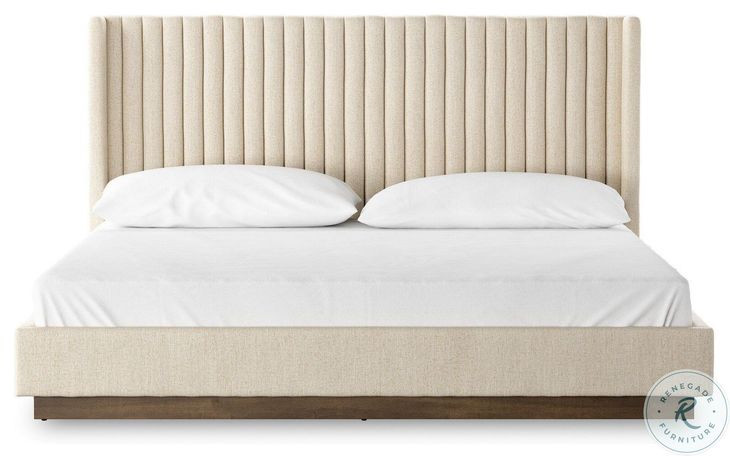 Montgomery Thames Cream Performance Fabric King Upholstered Bed