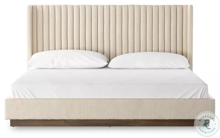 Montgomery Thames Cream Performance Fabric King Upholstered Bed
