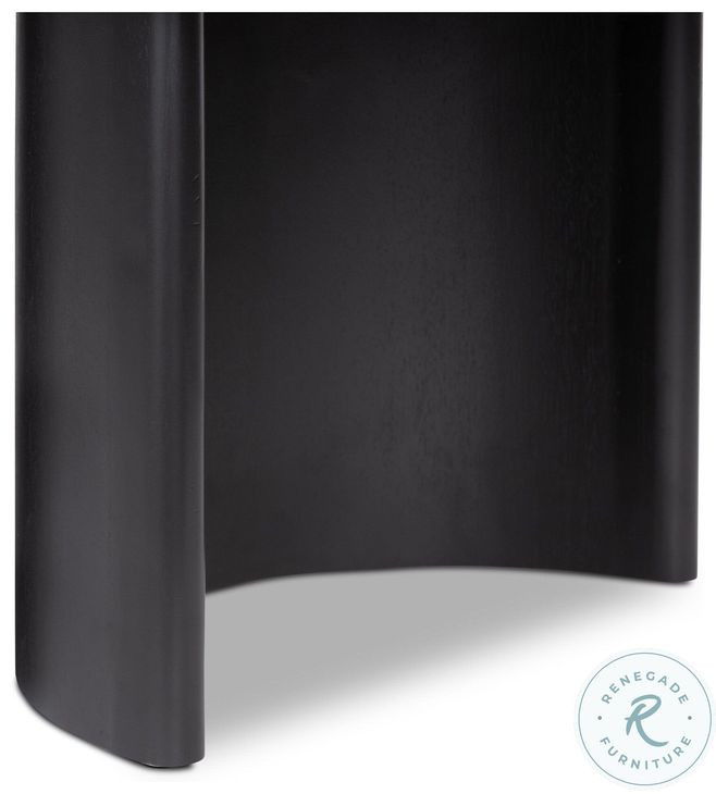 Paden Aged Black Acacia 51" Oval Coffee Table