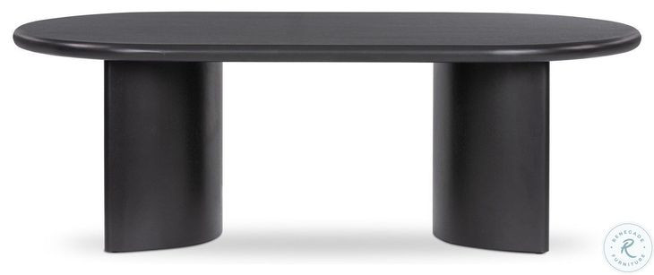 Paden Aged Black Acacia 51" Oval Coffee Table