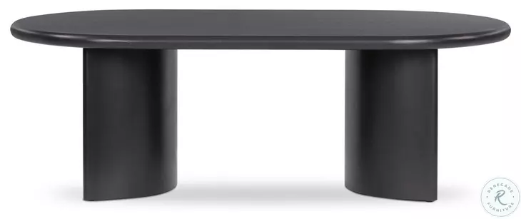 Paden Aged Black Acacia 51" Oval Coffee Table