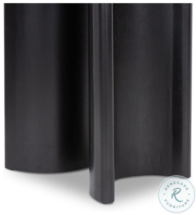 Paden Aged Black Acacia Round End Table