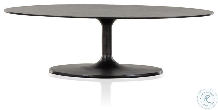 Simone Raw Black Oval Coffee Table