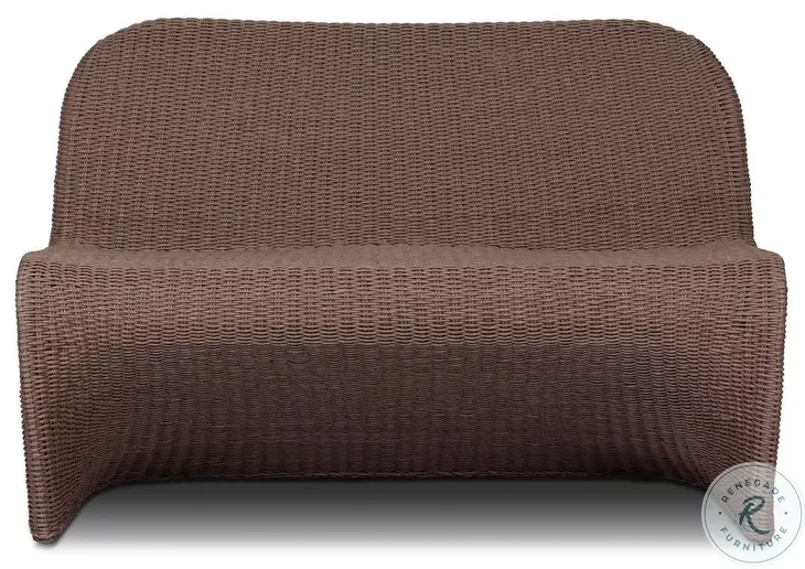 Portia Tanned Weave Outdoor Dining Bench