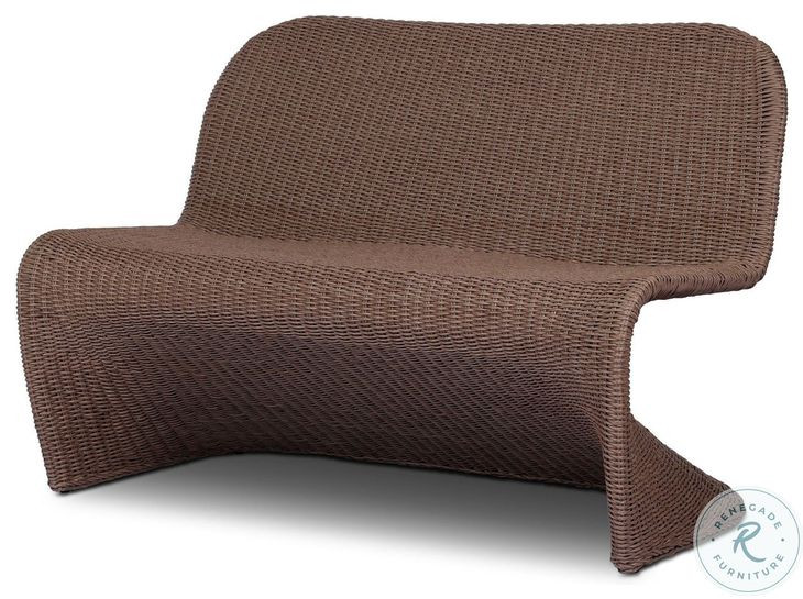 Portia Tanned Weave Outdoor Dining Bench