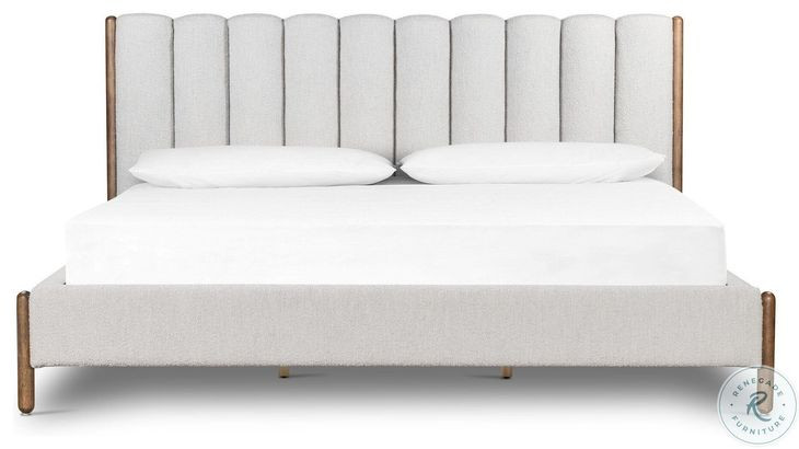 Emma Knoll Sand Performance Fabric King Upholstered Bed