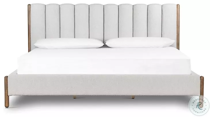 Emma Knoll Sand Performance Fabric King Upholstered Bed