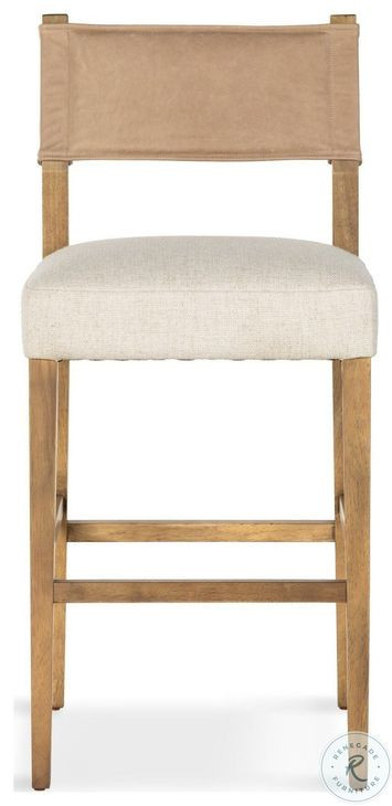Ferris Thames Cream Performance Fabric Bar Stool