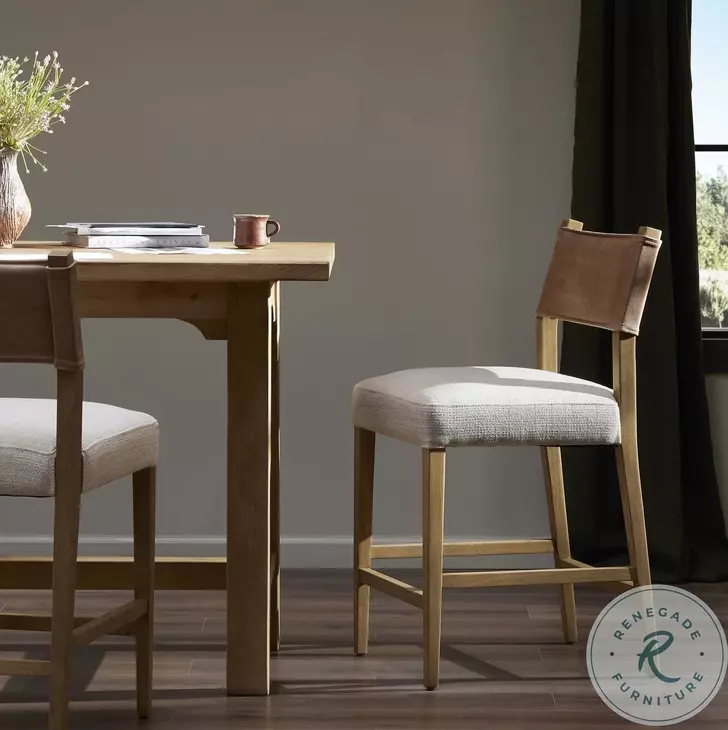 Ferris Thames Cream Performance Fabric Counter Height Stool