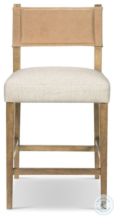 Ferris Thames Cream Performance Fabric Counter Height Stool