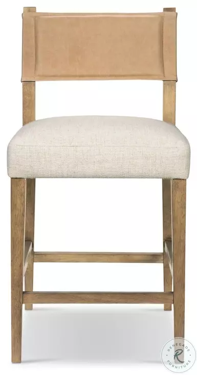Ferris Thames Cream Performance Fabric Counter Height Stool