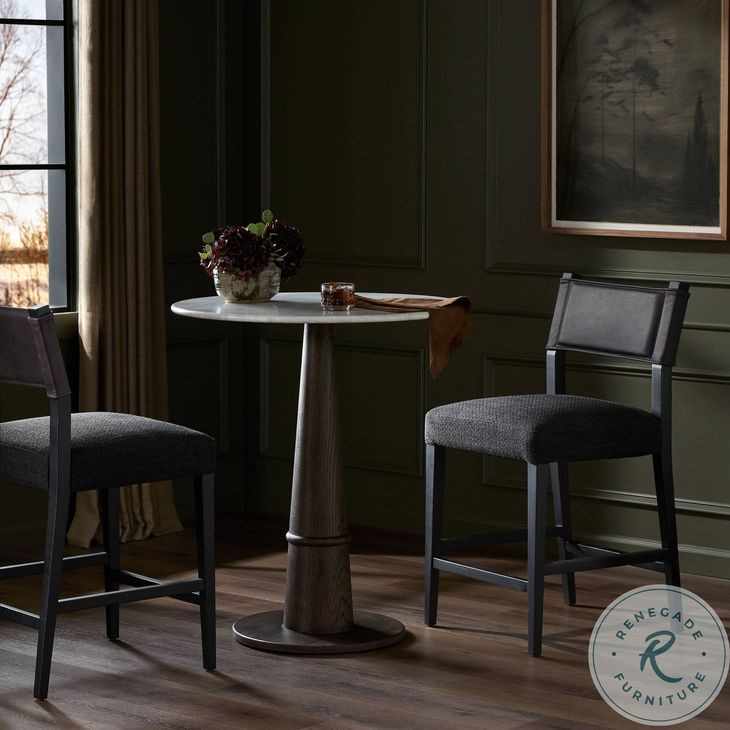 Ferris Gibson Black Performance Fabric Bar Stool