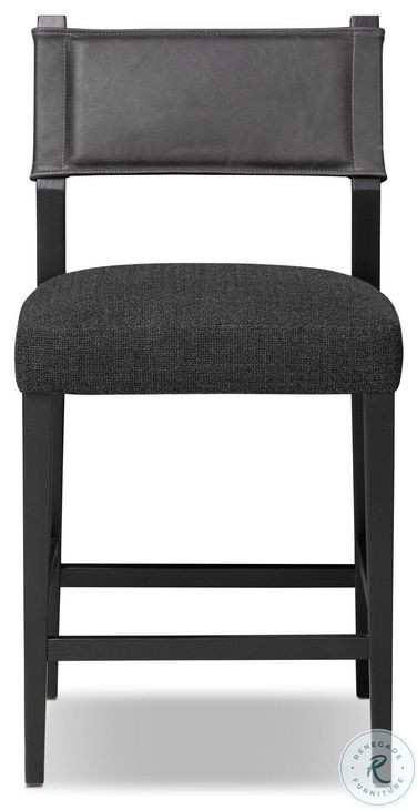 Ferris Gibson Black Performance Fabric Counter Height Stool