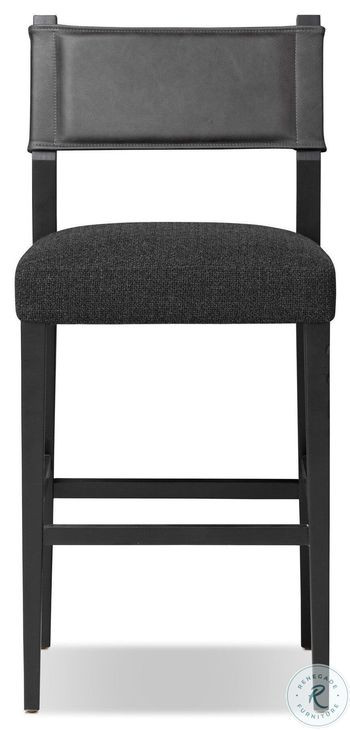 Ferris Gibson Black Performance Fabric Bar Stool