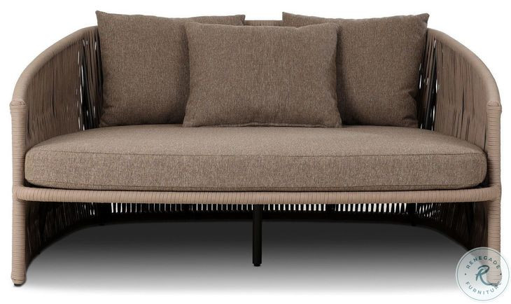 Porto Ellor Brown Outdoor Upholstered Daybed