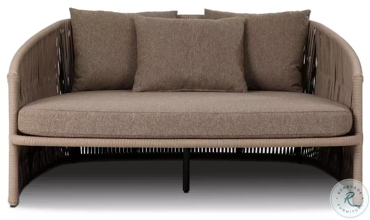 Porto Ellor Brown Outdoor Upholstered Daybed