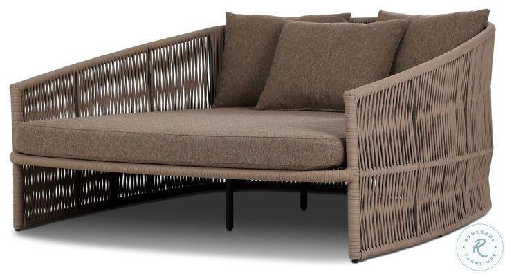 Porto Ellor Brown Outdoor Upholstered Daybed