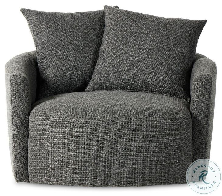 Chloe Gibson Smoke Performance Fabric Swivel Chair