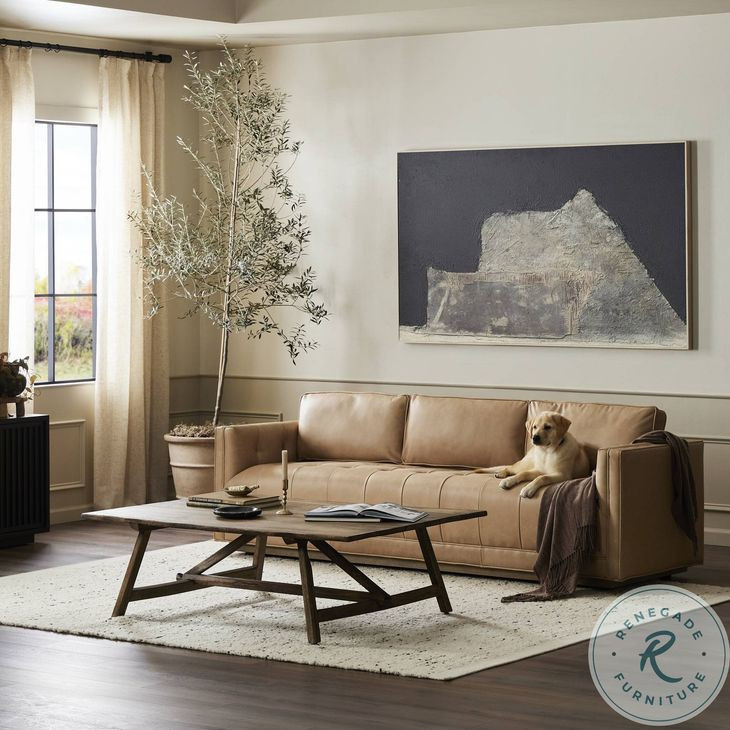 Kiera Palermo Nude 90" Upholstered Sofa