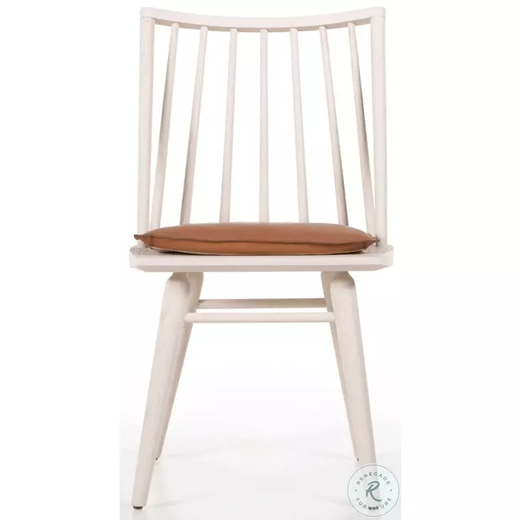 Lewis Whiskey Saddle And Off White Leather Windsor Chair With