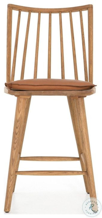 Lewis Sandy Oak Windsor Bore and Dowel Counter Height Stool