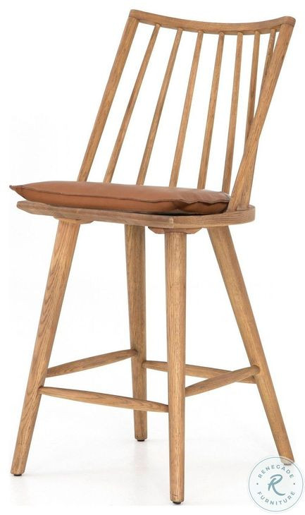 Lewis Sandy Oak Windsor Bore and Dowel Counter Height Stool