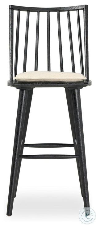 Lewis Black Oak Windsor Performance Fabric Bar Stool