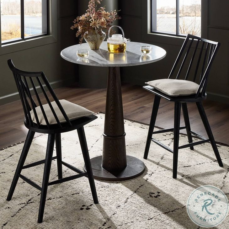 Lewis Black Oak Windsor Performance Fabric Counter Height Stool