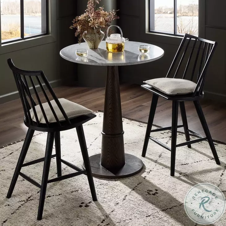 Lewis Black Oak Windsor Performance Fabric Counter Height Stool