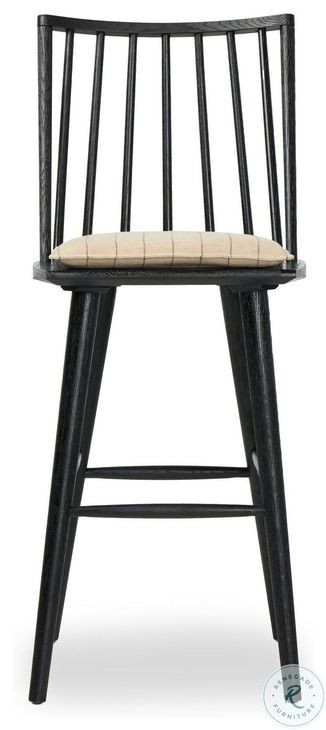 Lewis Black Oak and Lavon Flint Windsor Bar Stool