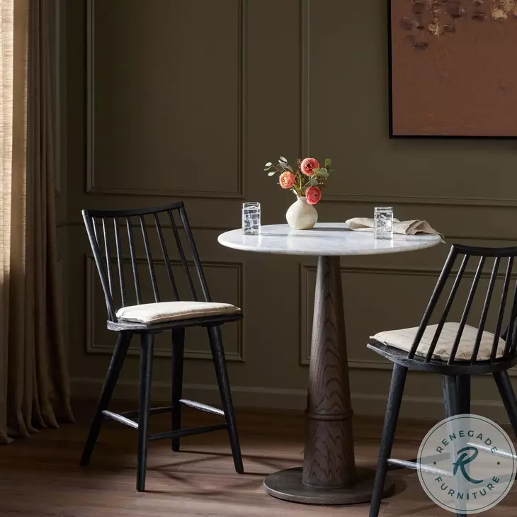 Lewis Black Oak Windsor Bore and Dowel Counter Height Stool
