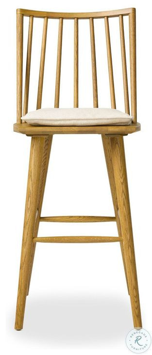 Lewis Sandy Oak Windsor Performance Fabric Bar Stool