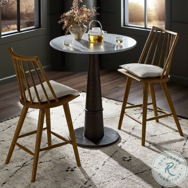 Lewis Sandy Oak Windsor Performance Fabric Counter Height Stool