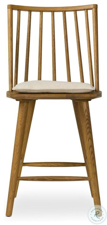 Lewis Sandy Oak Windsor Performance Fabric Counter Height Stool