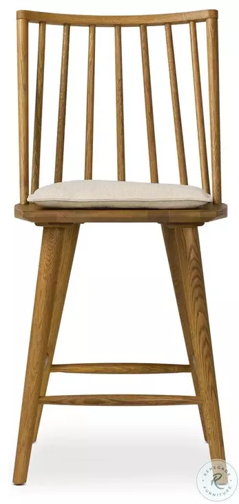 Lewis Sandy Oak Windsor Performance Fabric Counter Height Stool