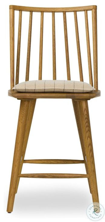 Lewis Sandy Oak and Lavon Flint Windsor Counter Height Stool