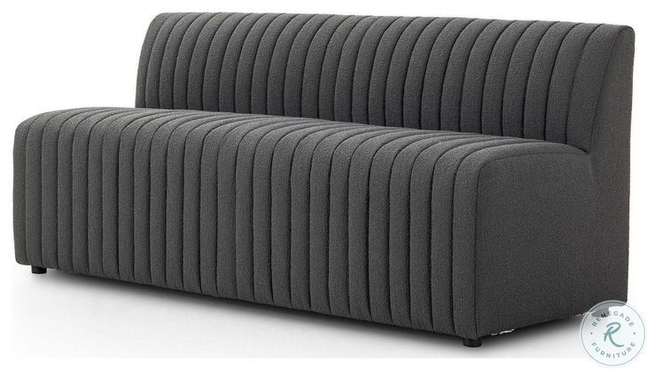 Augustine FIQA Boucle Charcoal Performance Fabric 72" Dining Banquette