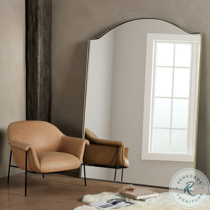 Jacques Antique Brass Irregular Floor Mirror