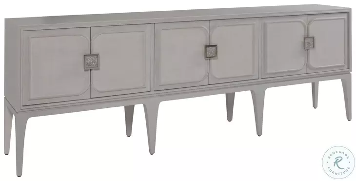 Signature Designs Misty White Gray Elixer Long TV Stand