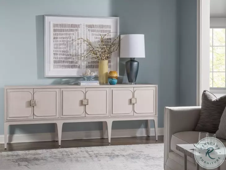 Signature Designs Misty White Gray Elixer Long TV Stand