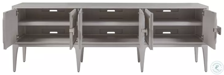 Signature Designs Misty White Gray Elixer Long TV Stand