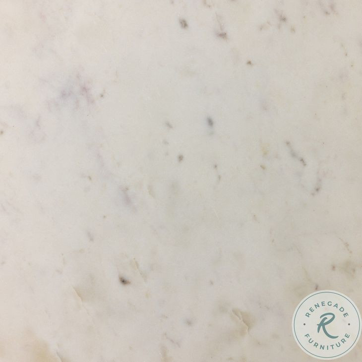 Neda Polished White Marble End Table