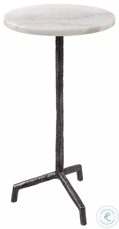 Hanorin White And Aged Black Marble Drink Table
